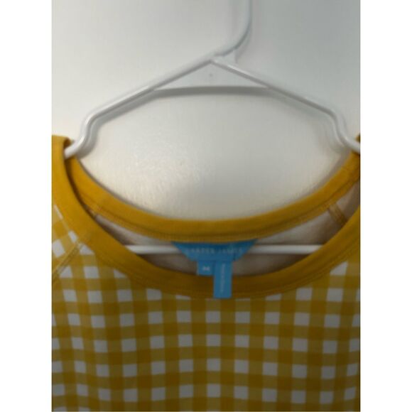 Draper James Yellow White Gingham Pullover Sweater Size M Preppy Classic - Picture 7 of 15